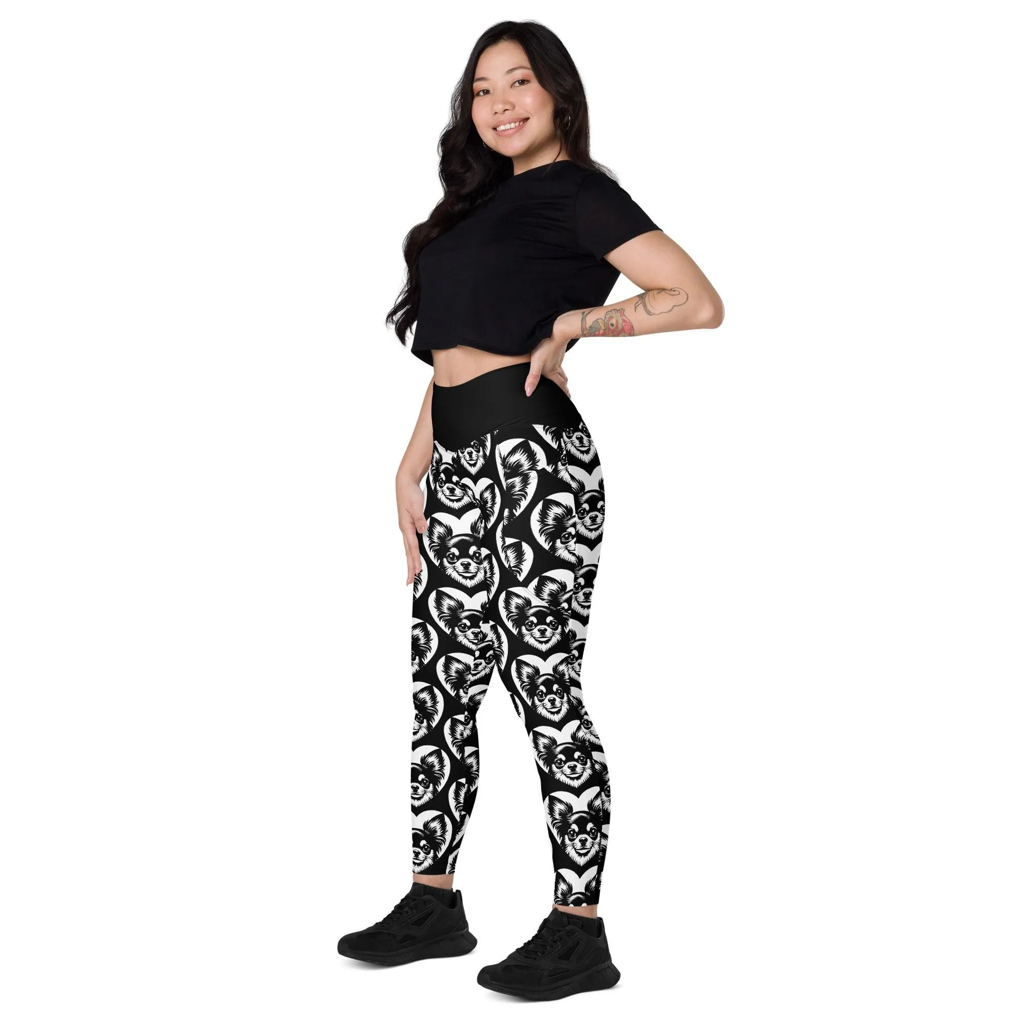 DOG BREED LEGGINGS with pockets - CHIHUAHUA LONG HAIRED - HERTTAHOUND