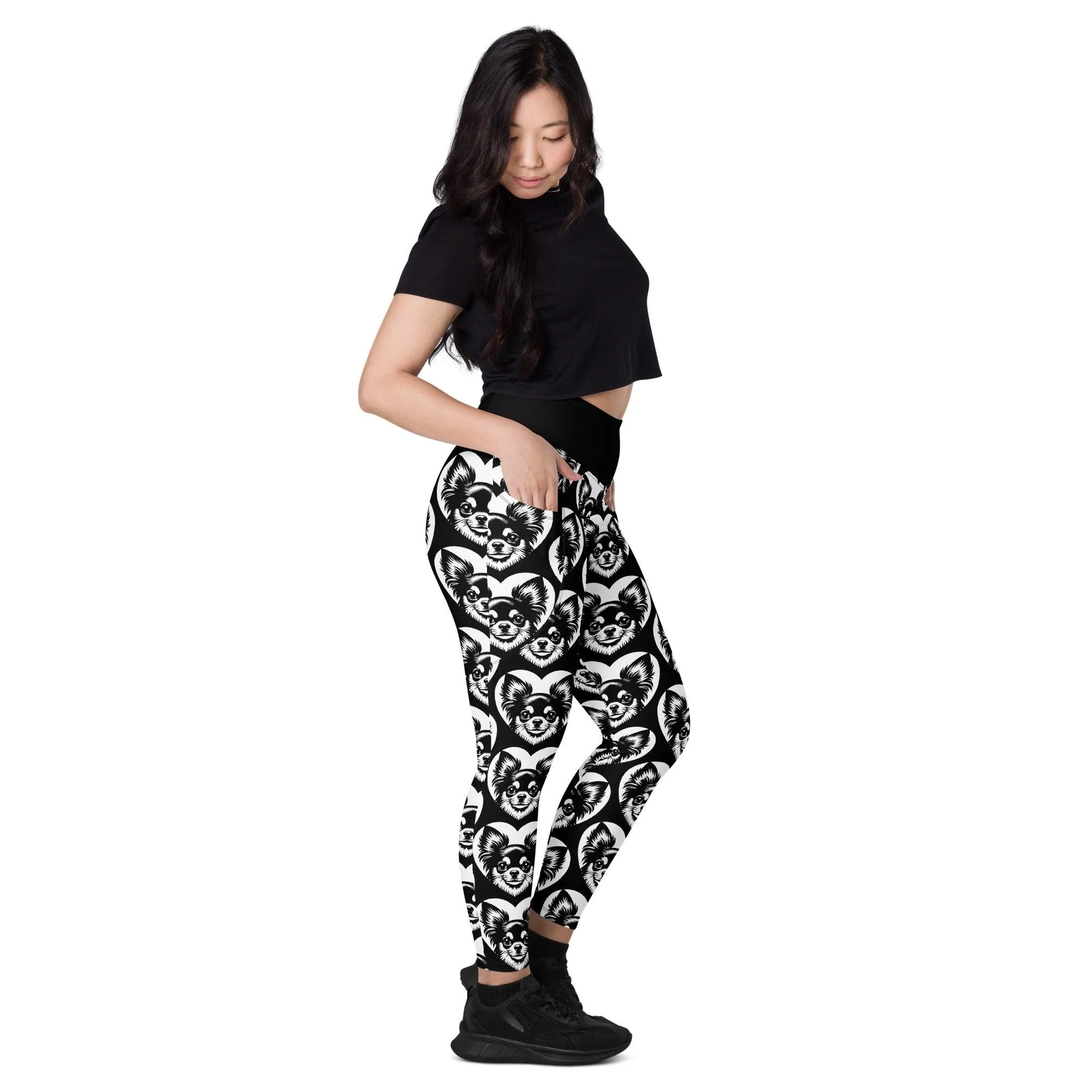 DOG BREED LEGGINGS with pockets - CHIHUAHUA LONG HAIRED - HERTTAHOUND