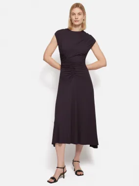 Drape Pleat Jersey Dress | Raisin