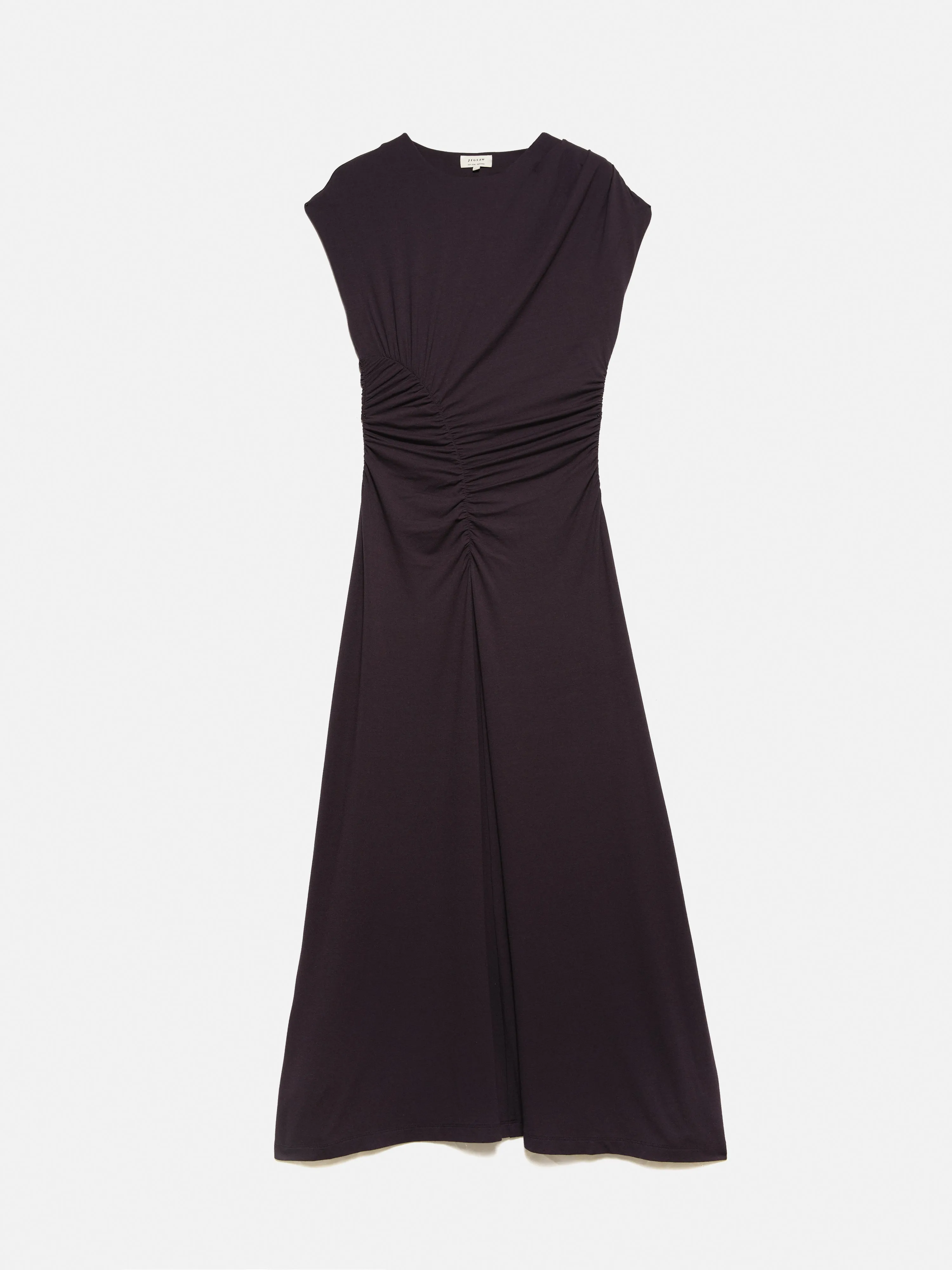 Drape Pleat Jersey Dress | Raisin