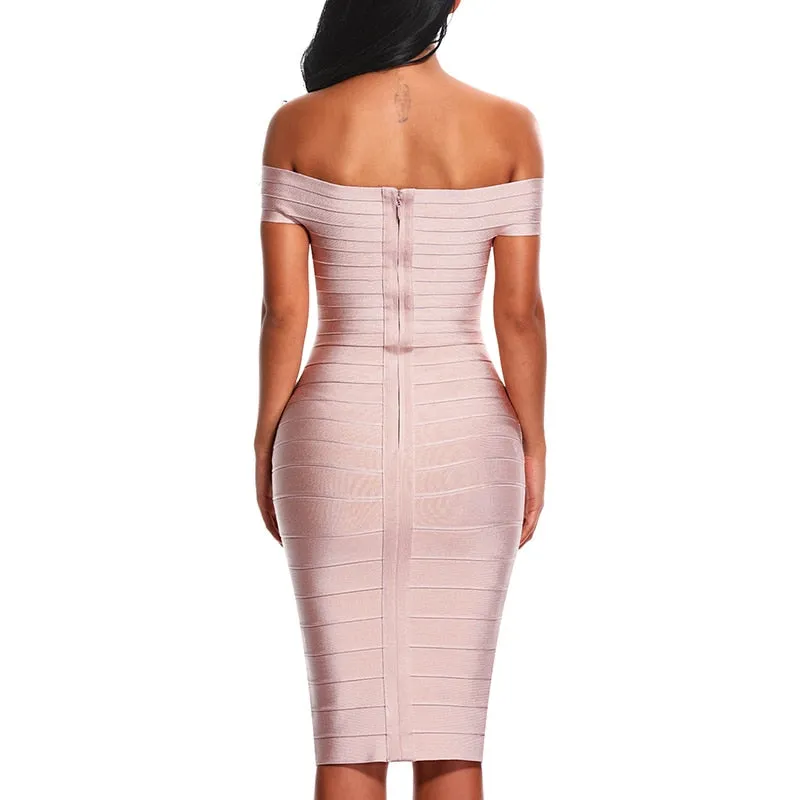 Elegant Sexy Off Shoulder Bandage Dress