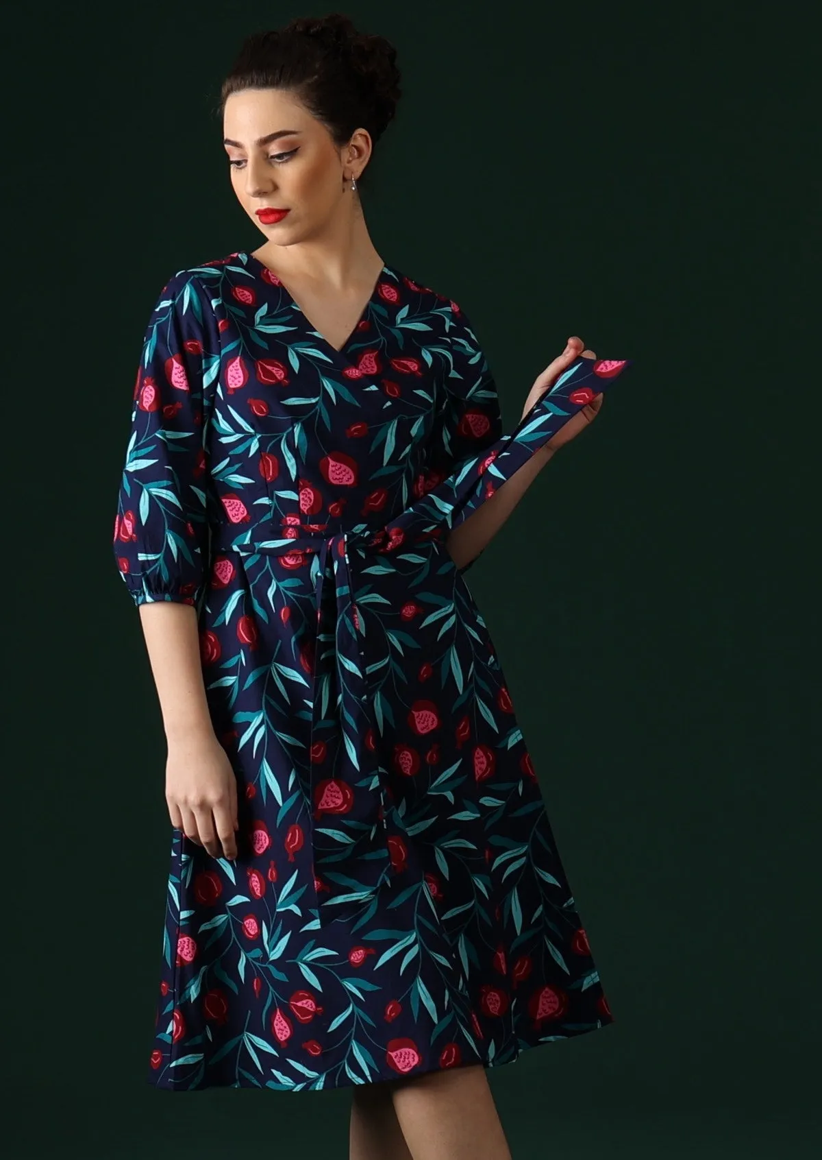 Ella Wrap Dress Pomegranate