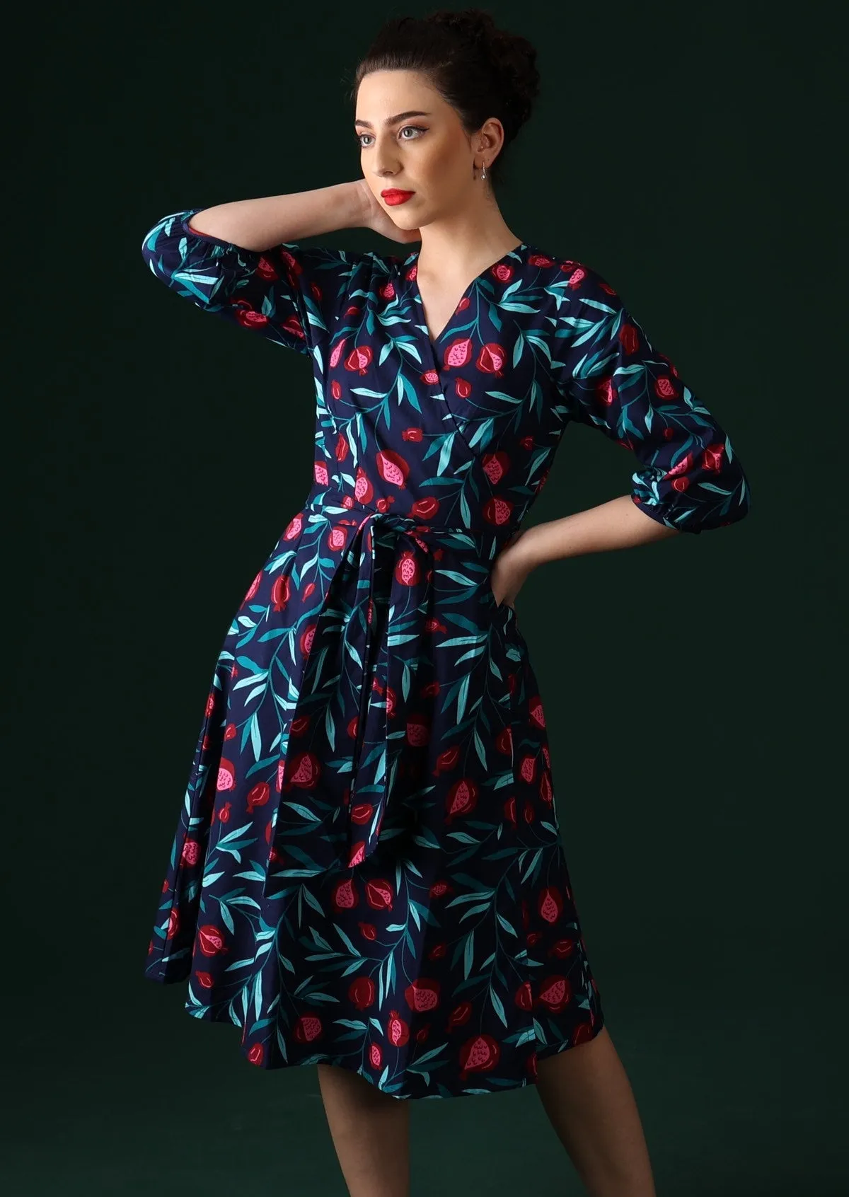 Ella Wrap Dress Pomegranate