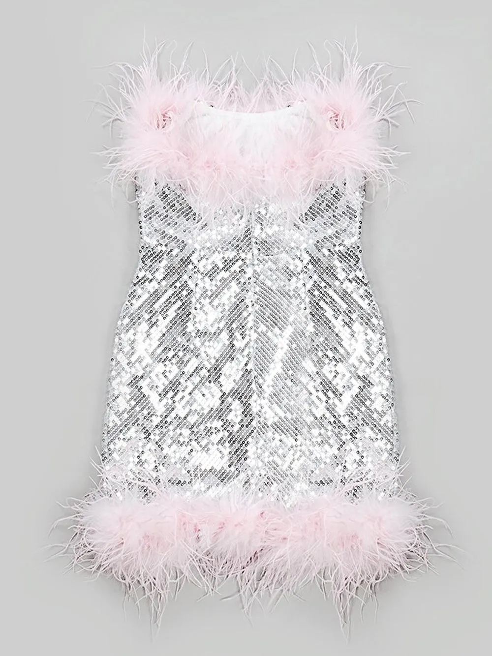 ELVIRA Sequins w Feathers Mini Dress