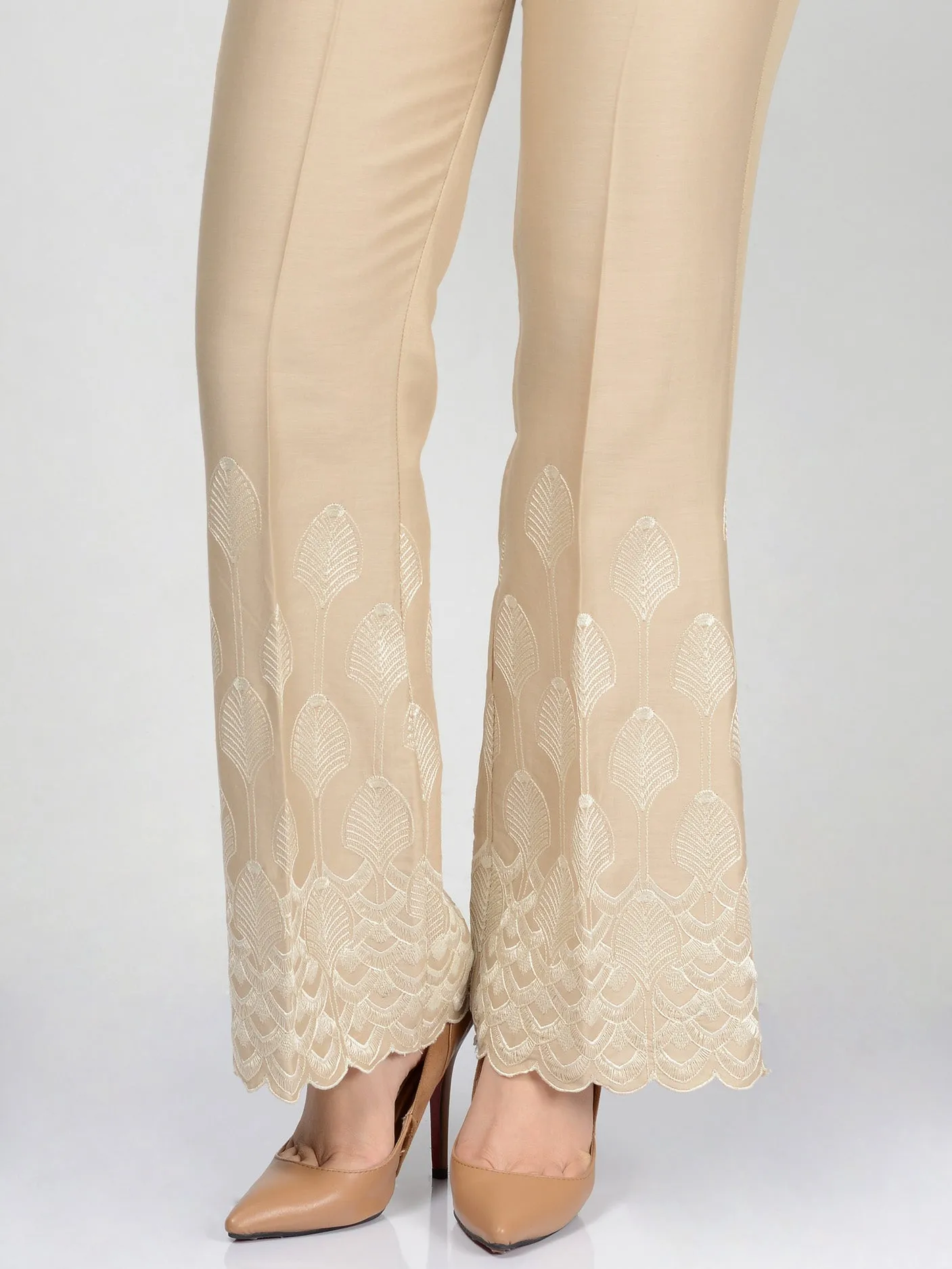 Embroidered Satin Trouser