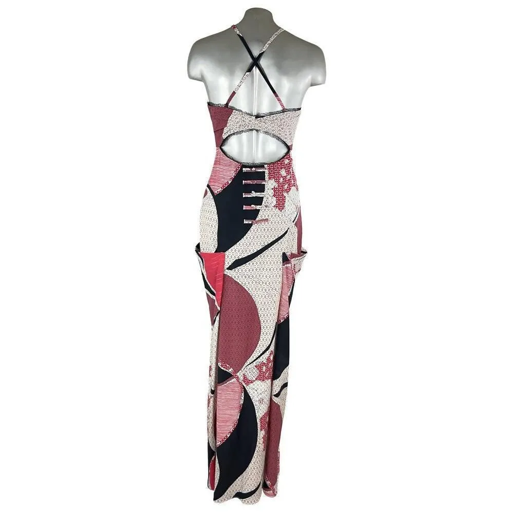 EMILIO PUCCI Multicolored Halter Maxi Dress | Size M