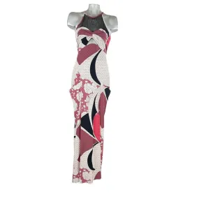 EMILIO PUCCI Multicolored Halter Maxi Dress | Size M