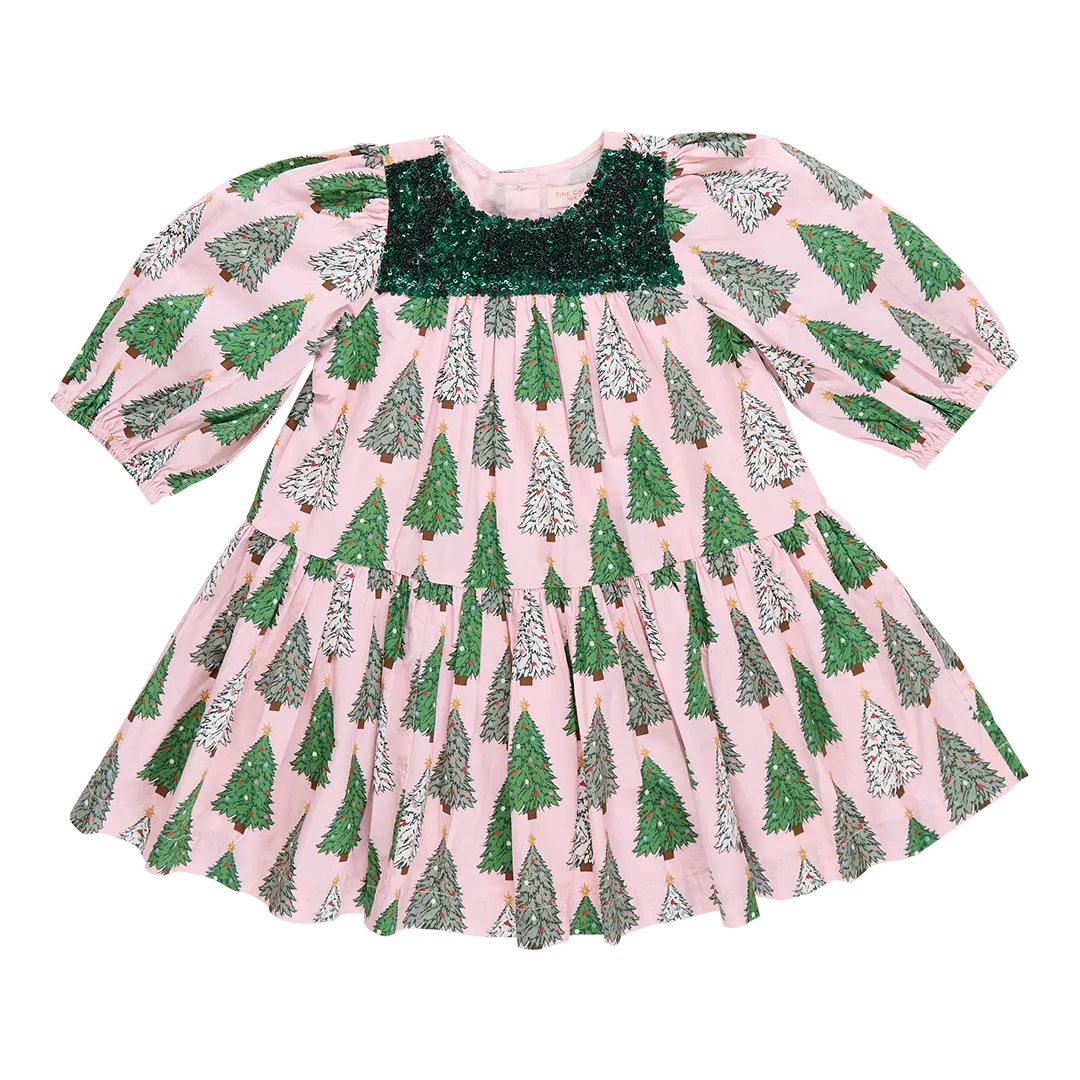 Fiona Dress, Pink Trees