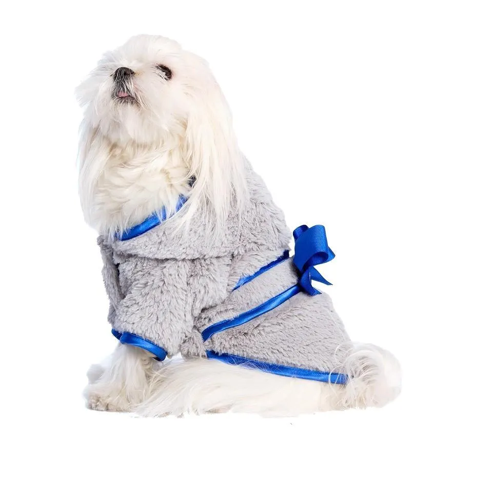 Fluffy Bow Dog Coat Baby Blue