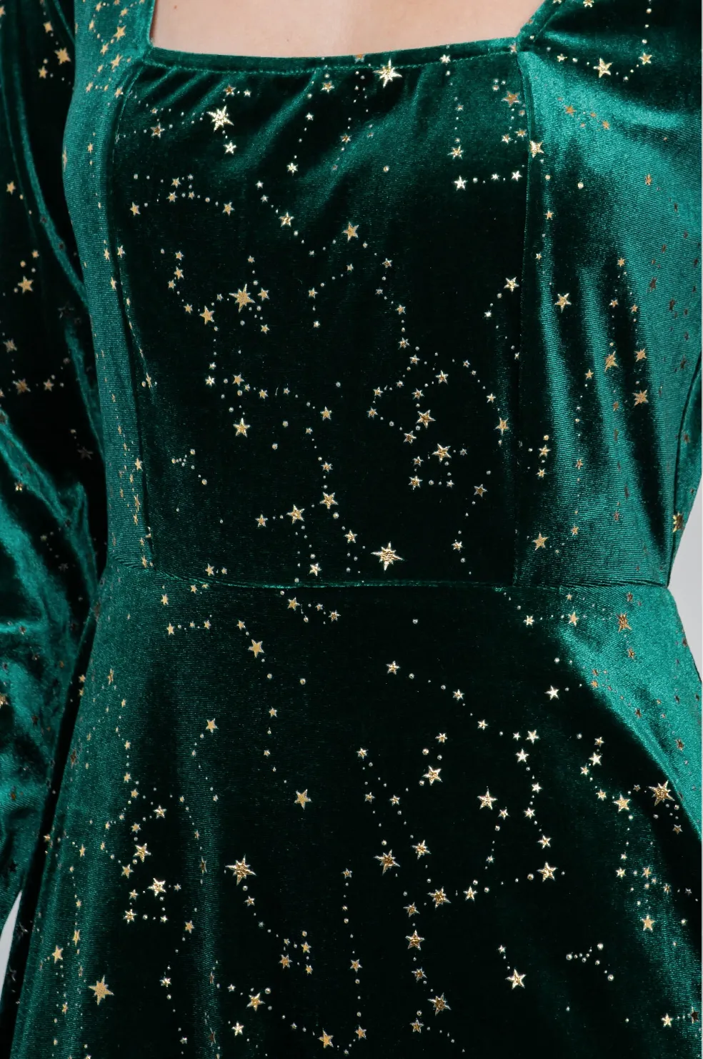 Forest Green Velvet Holiday Sparkles Dress