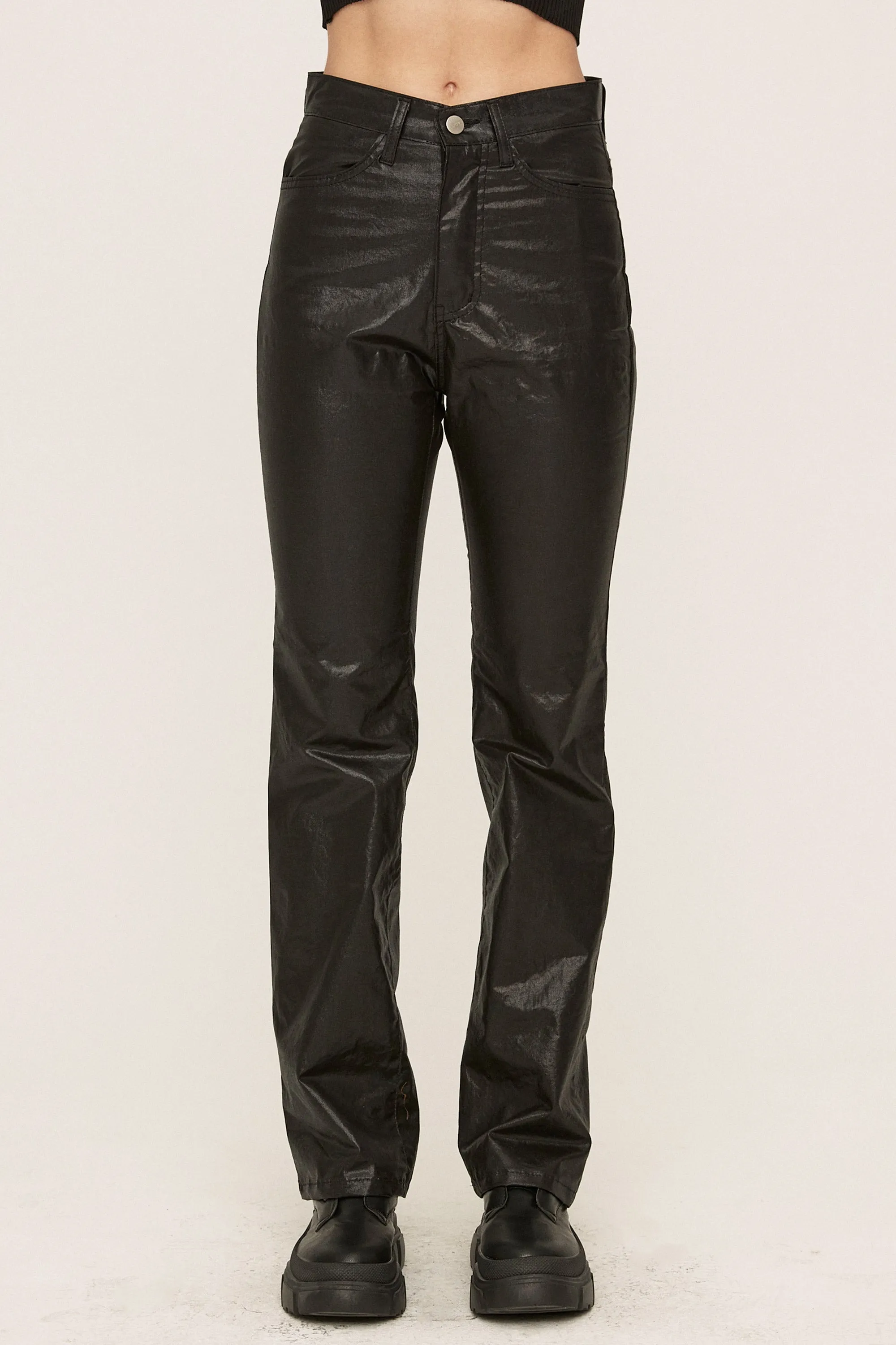 Freyja Coated Leather-like Pants