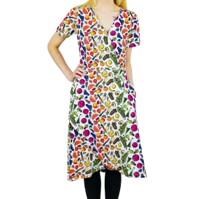 Fruits & Veggies Faux Wrap Dress [FINAL SALE]