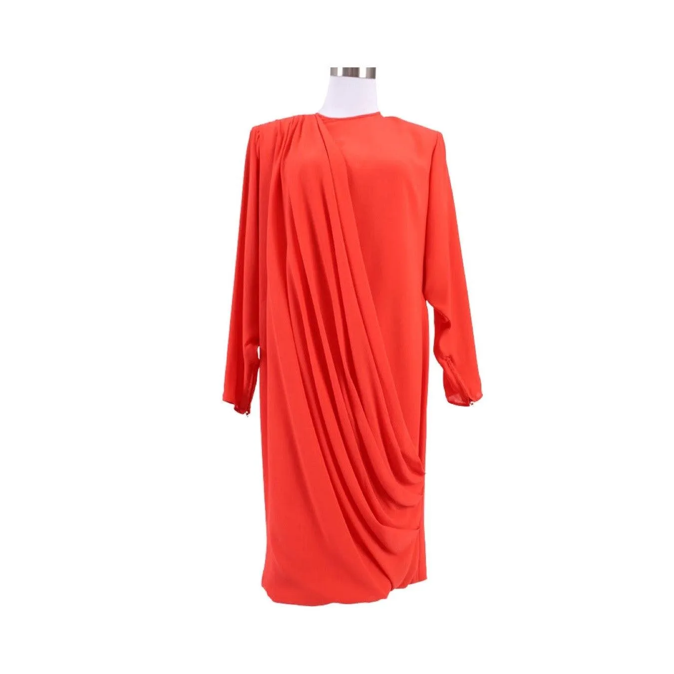 GALANOS 80's Tangerine Silk Dress | Size S/M