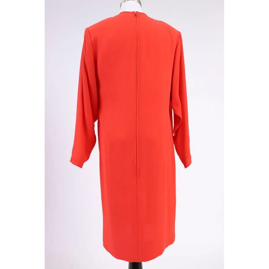 GALANOS 80's Tangerine Silk Dress | Size S/M