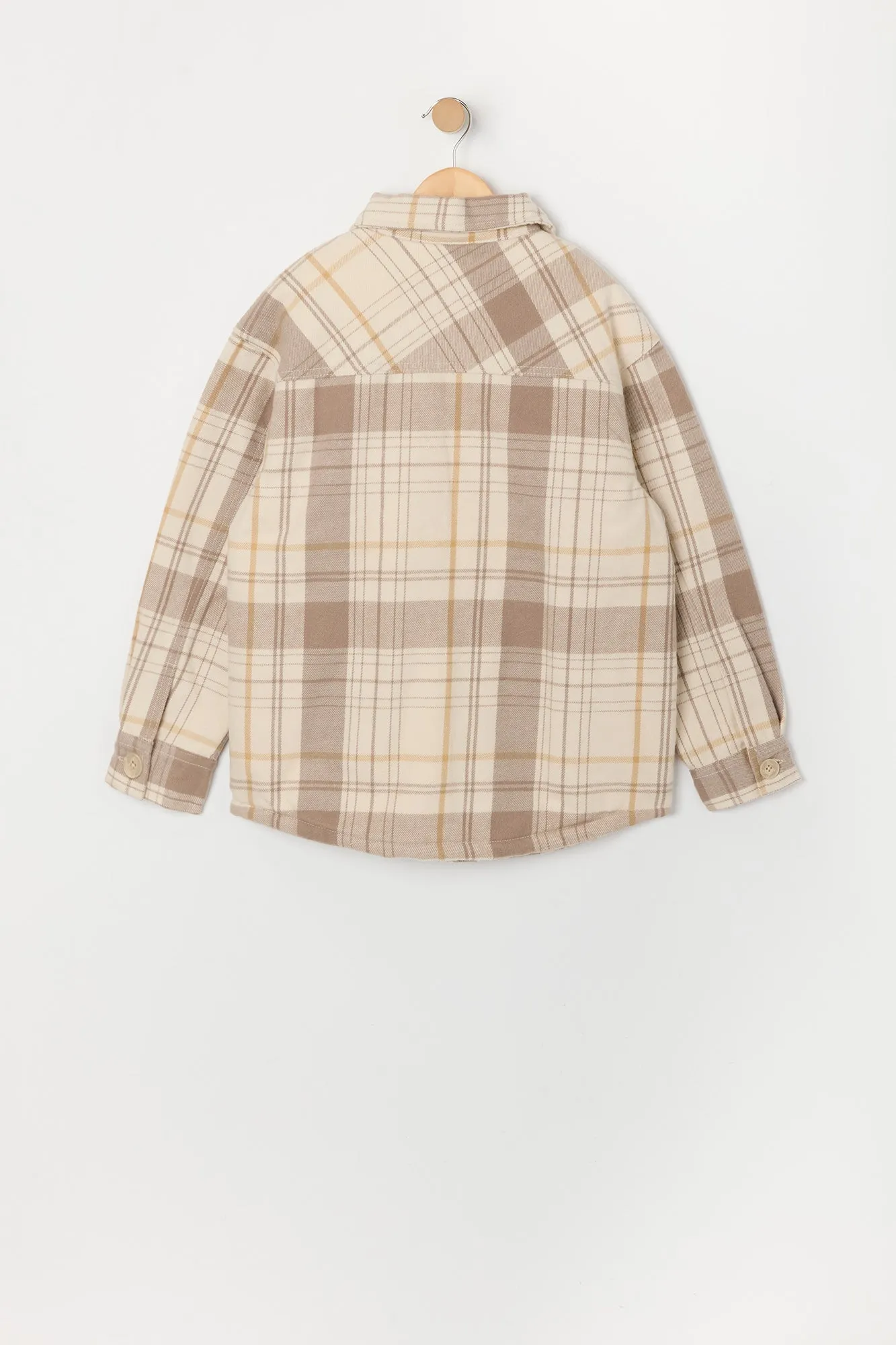 Girls Plaid Sherpa Shacket