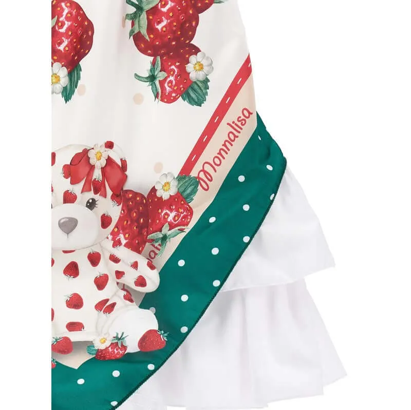 Girls Strawberry Print Shoulder Strap Dress