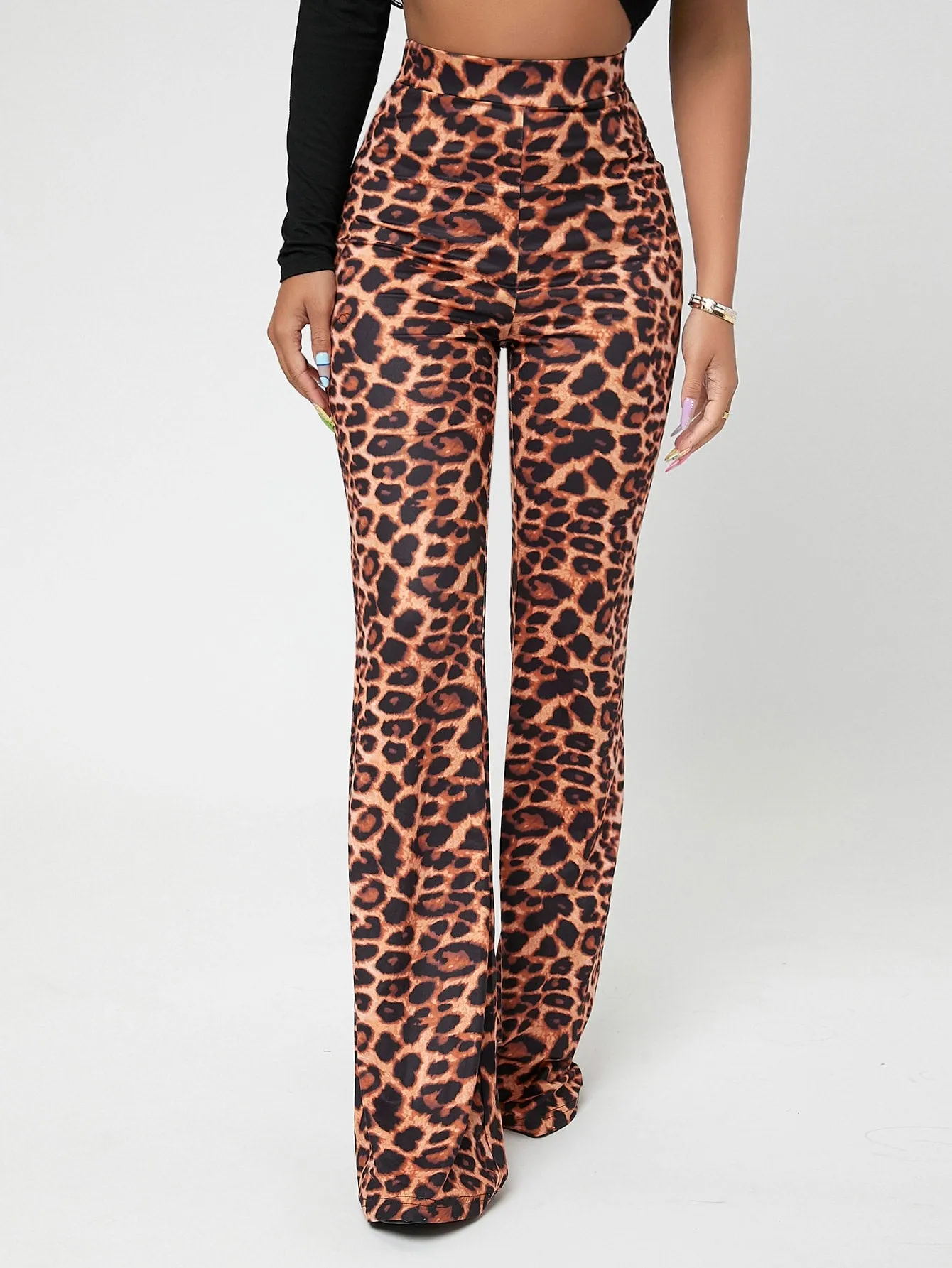 Glamorous Leopard High Waist Long Women Pants