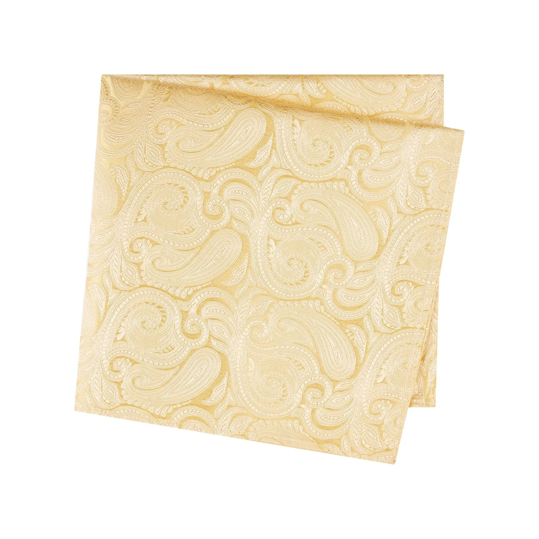 Gold Paisley Woven Silk Handkerchief