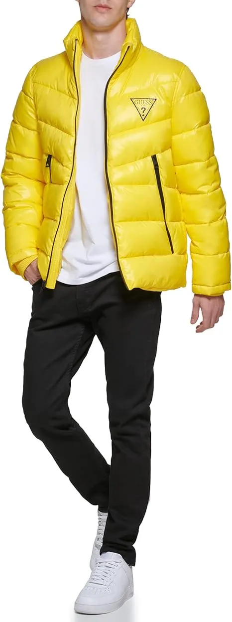 GUESS Men's Mid-Weight Puffer Jacket with Removable Hood