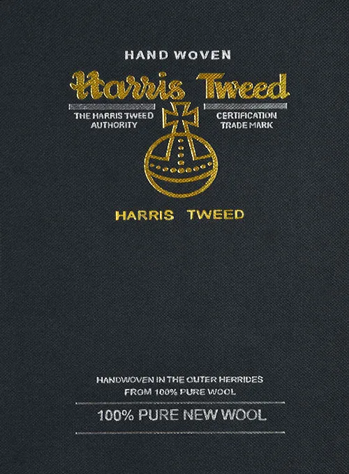 Harris Tweed Dark Gray Herringbone Highland Trousers