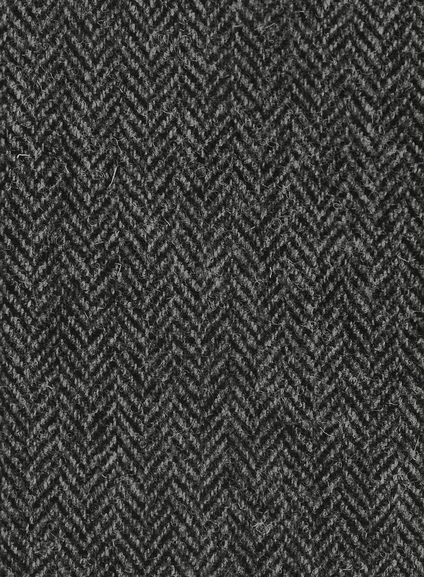 Harris Tweed Dark Gray Herringbone Highland Trousers