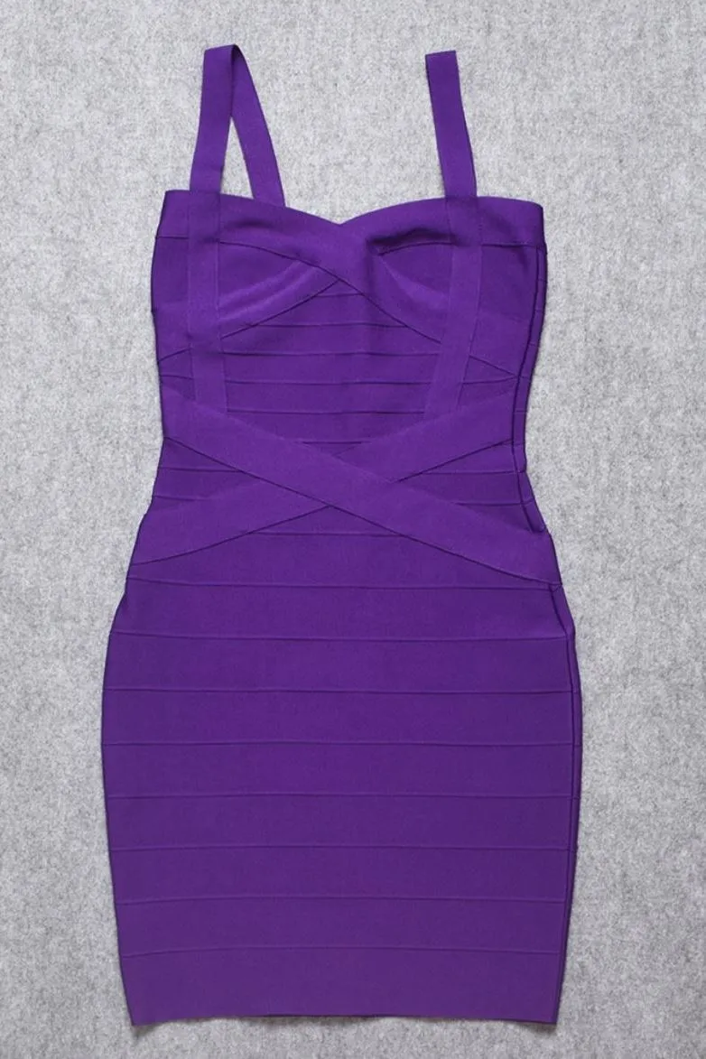 Heidi Bandage Mini Dress - Plum Purple