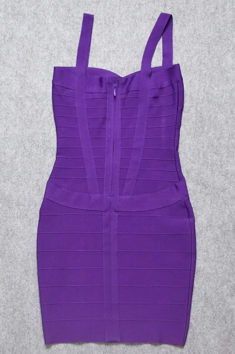 Heidi Bandage Mini Dress - Plum Purple