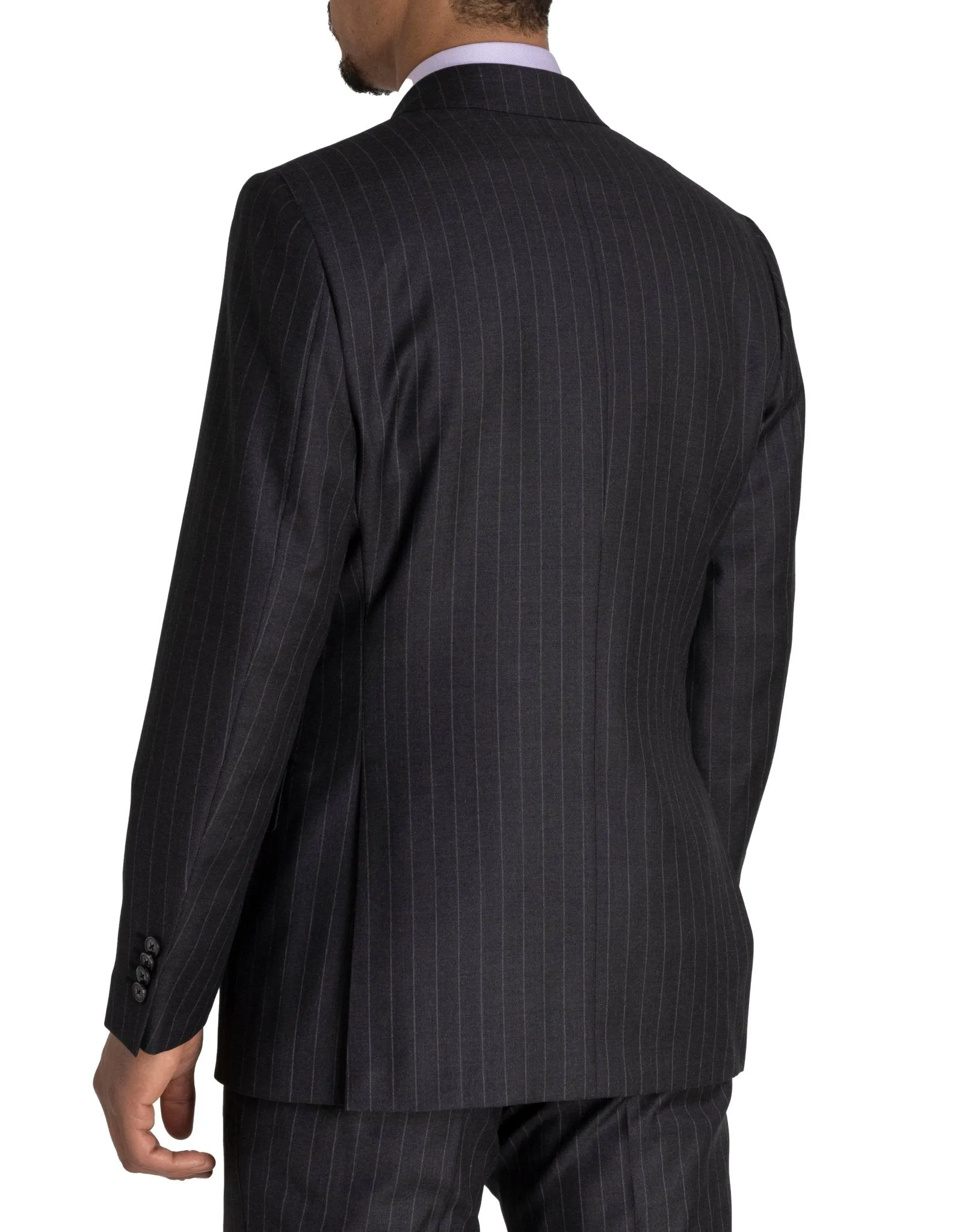 HENRY SARTORIAL Westminster Peak Lapel Suit CHARCOAL STRIPE (Two Trousers)