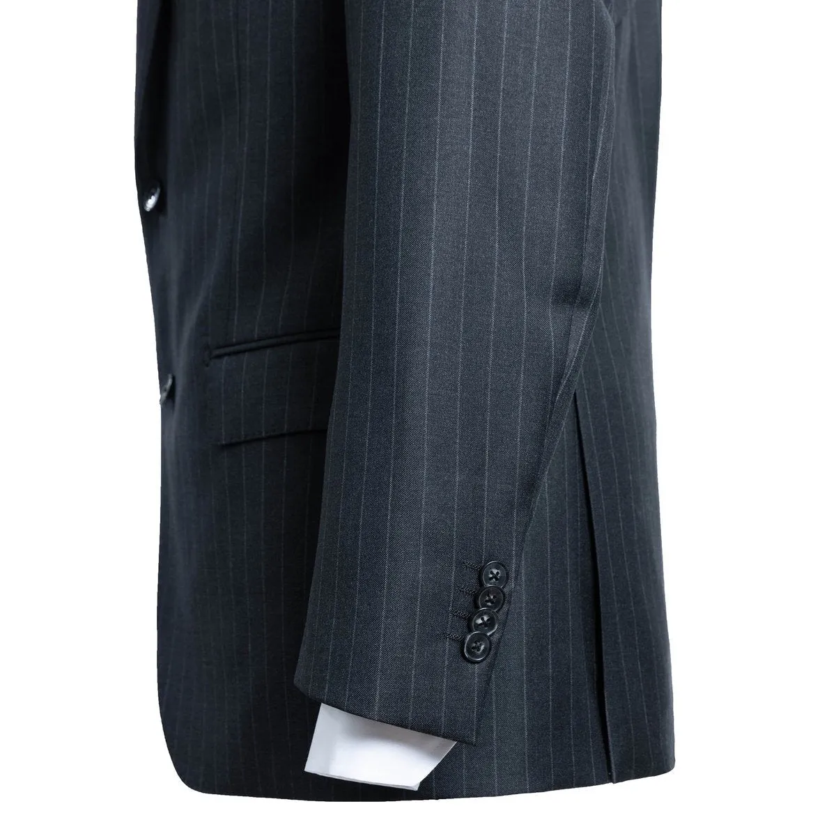 HENRY SARTORIAL Westminster Peak Lapel Suit CHARCOAL STRIPE (Two Trousers)