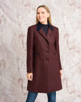 Isabella Tweed Coat - Berry Herringbone