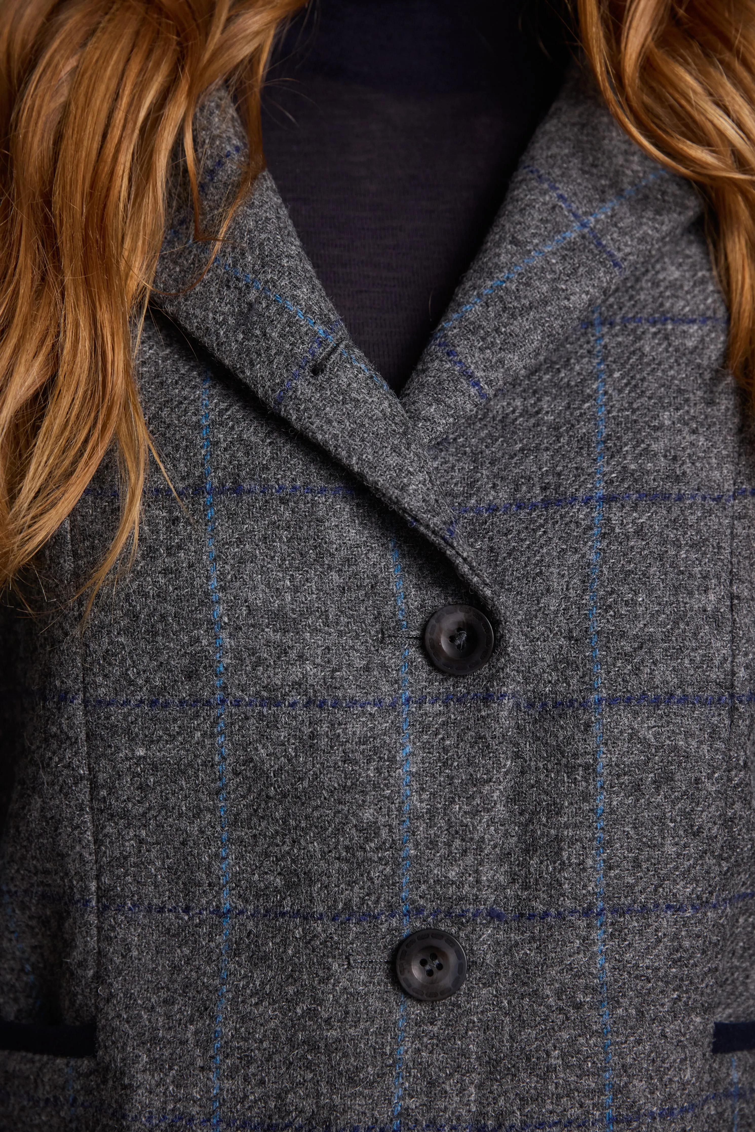 Isabella Tweed Coat - Grey Check