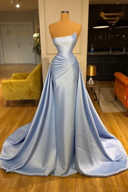 kamahe Light Blue A-line Sleeveless Graduation Dresses Long Fabulous Prom Dresses