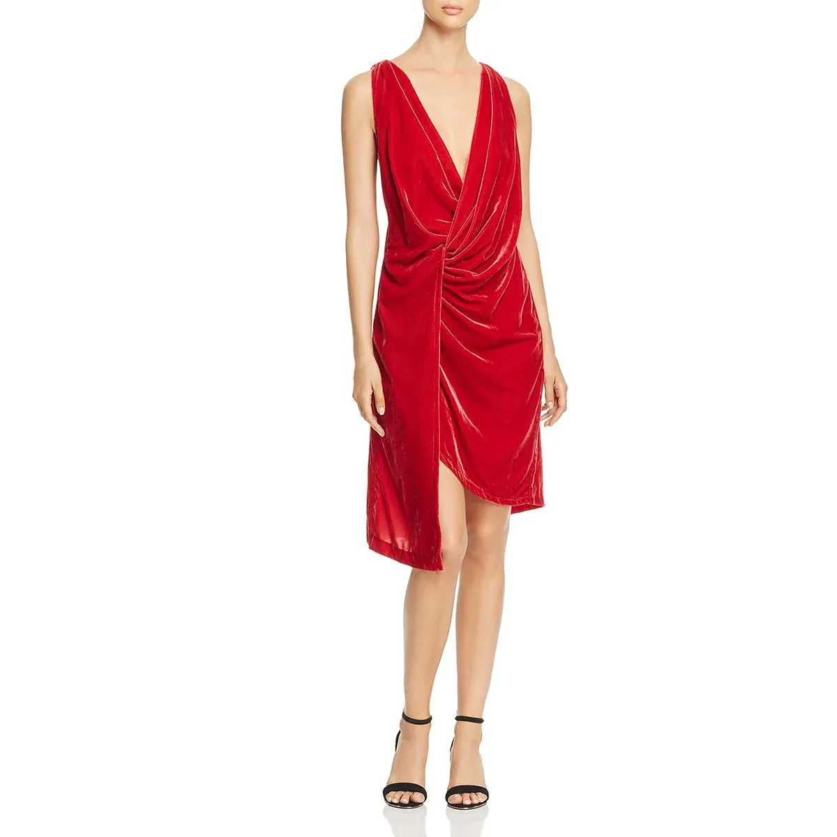 KENNETH COLE Women's Red Velvet Cocktail Dress