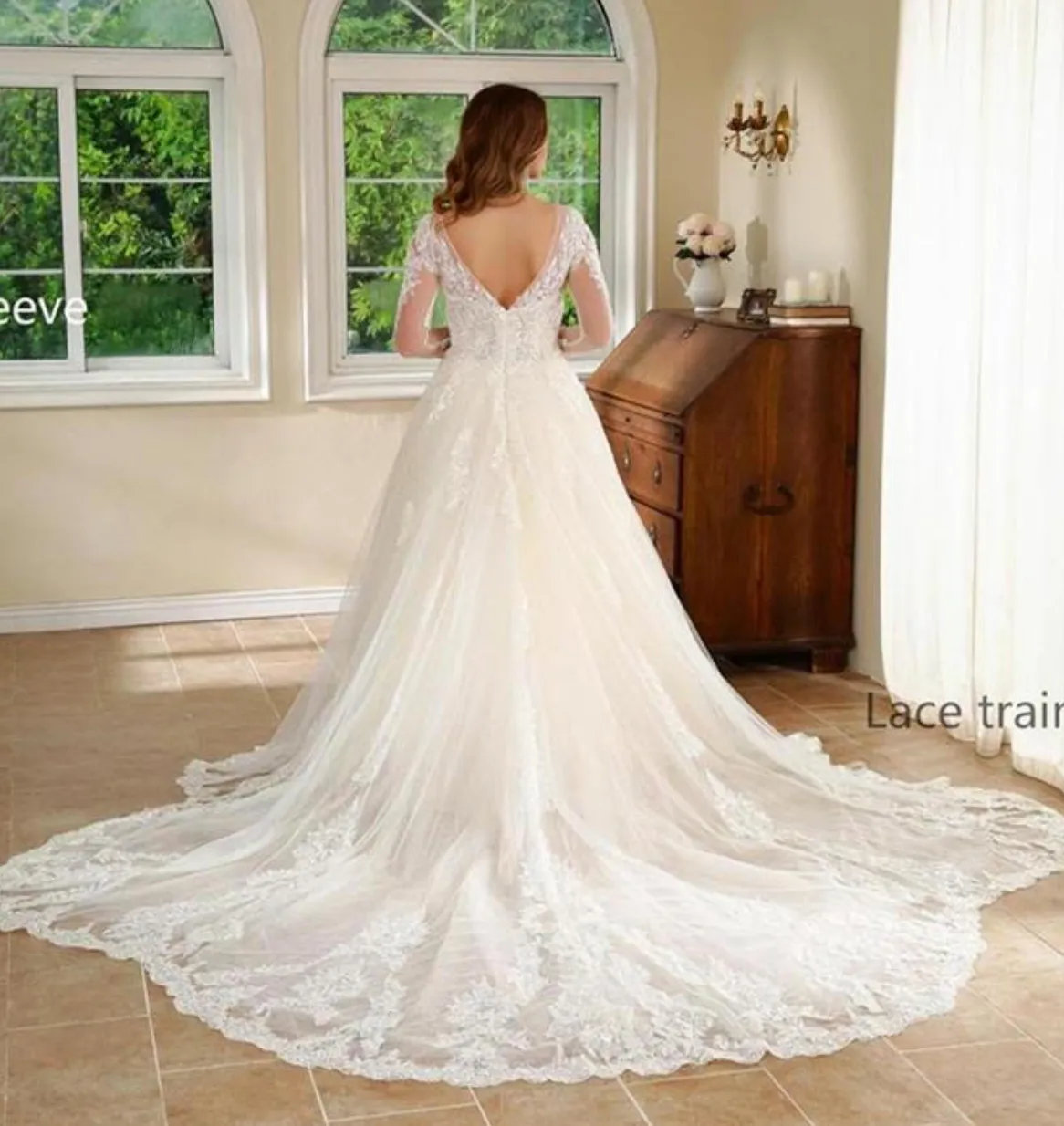 Lace Luxurious Tulle A Line Wedding Gown