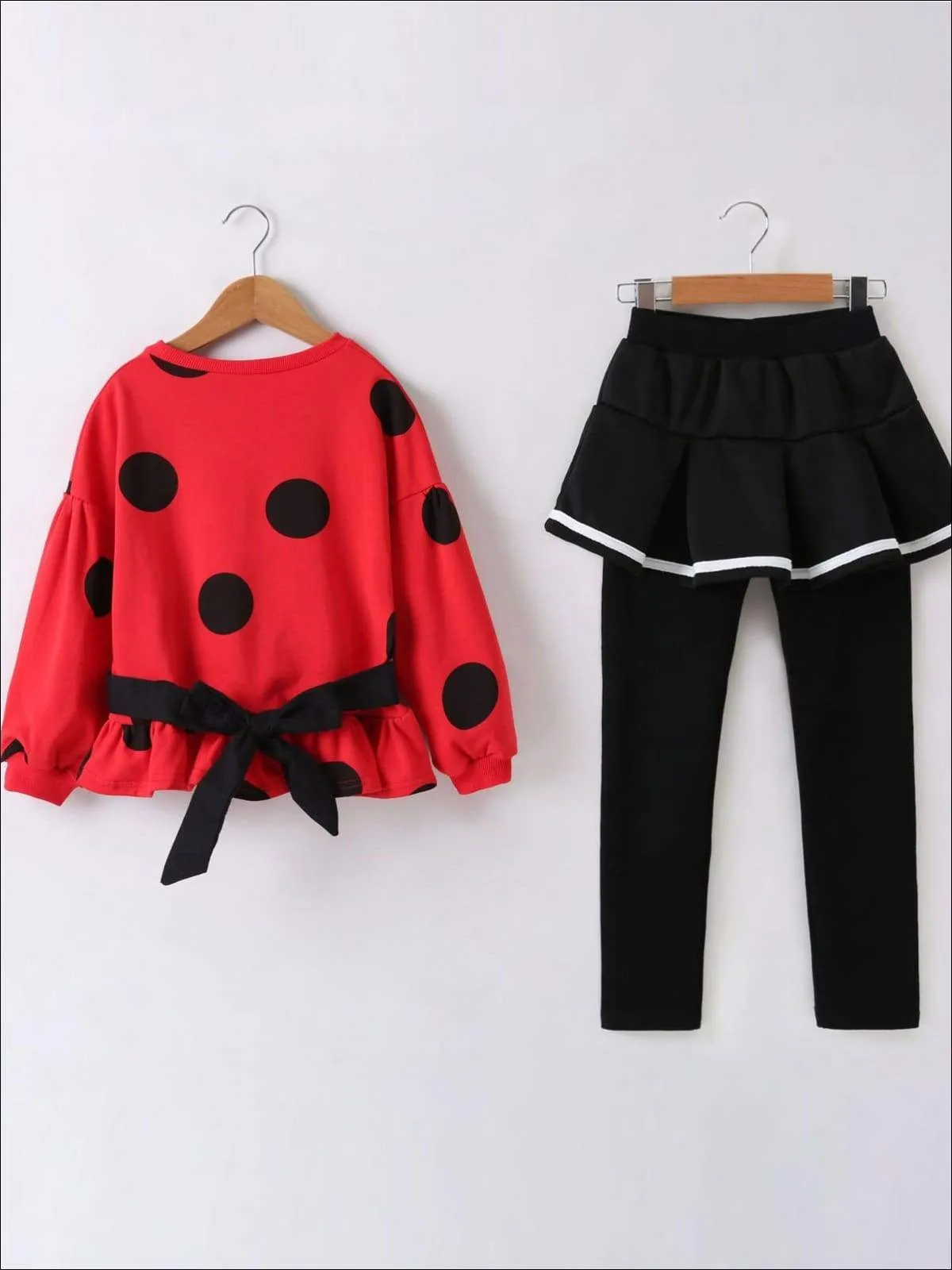 Lady Bug Prep Top And Skirt Legging Set