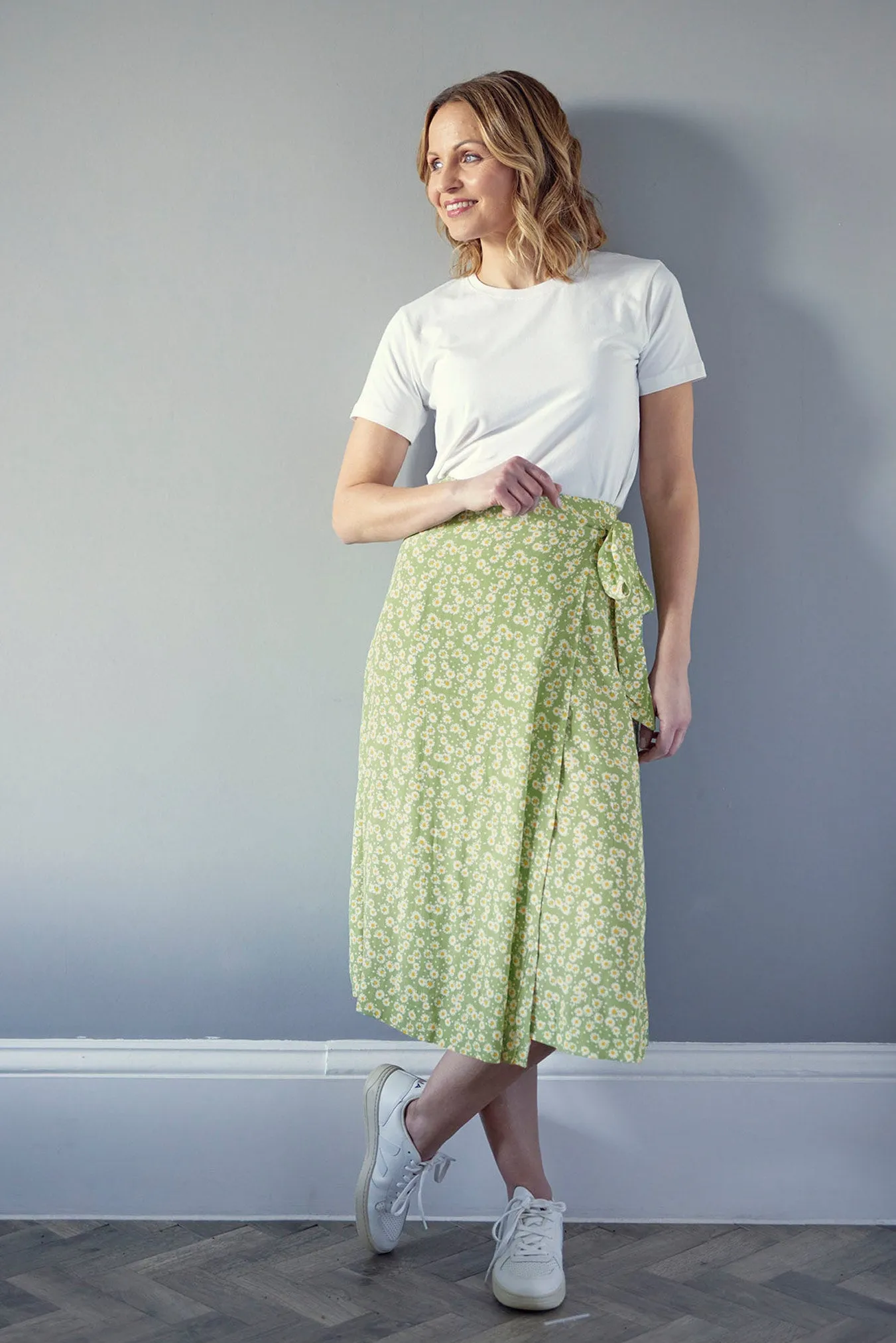 Linda - Midi Wrap Skirt - Green