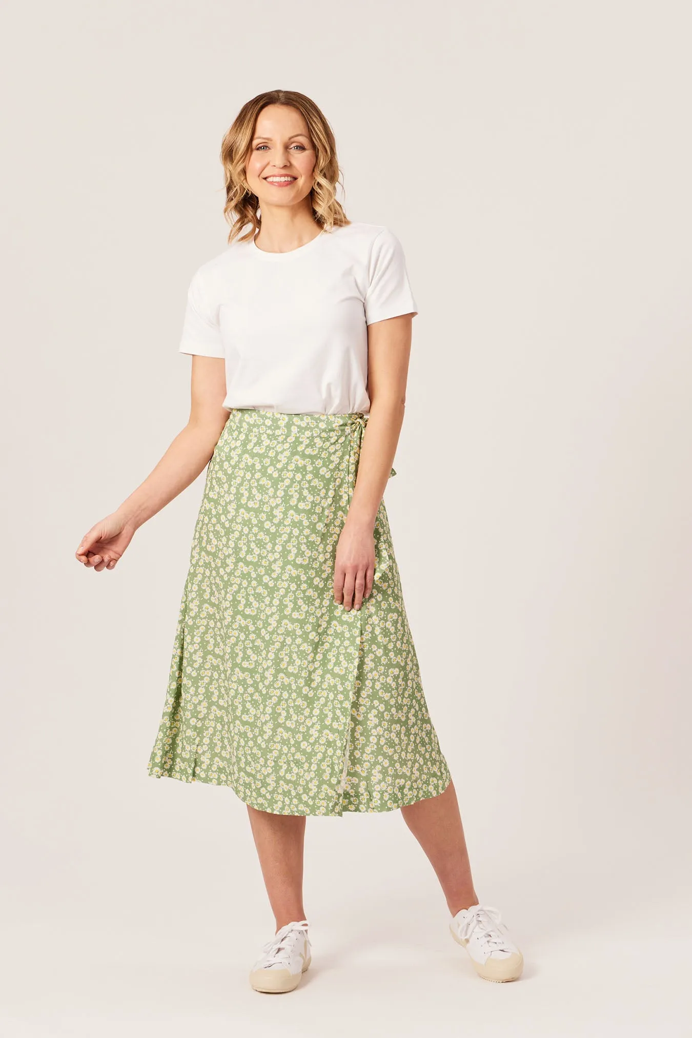 Linda - Midi Wrap Skirt - Green