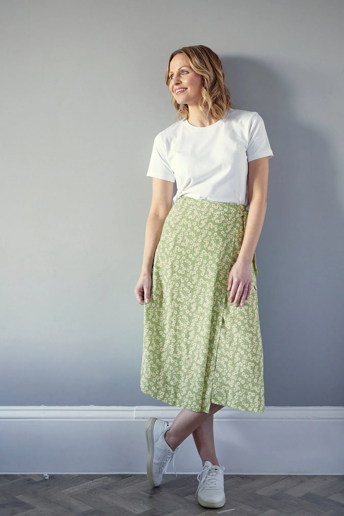 Linda - Midi Wrap Skirt - Green