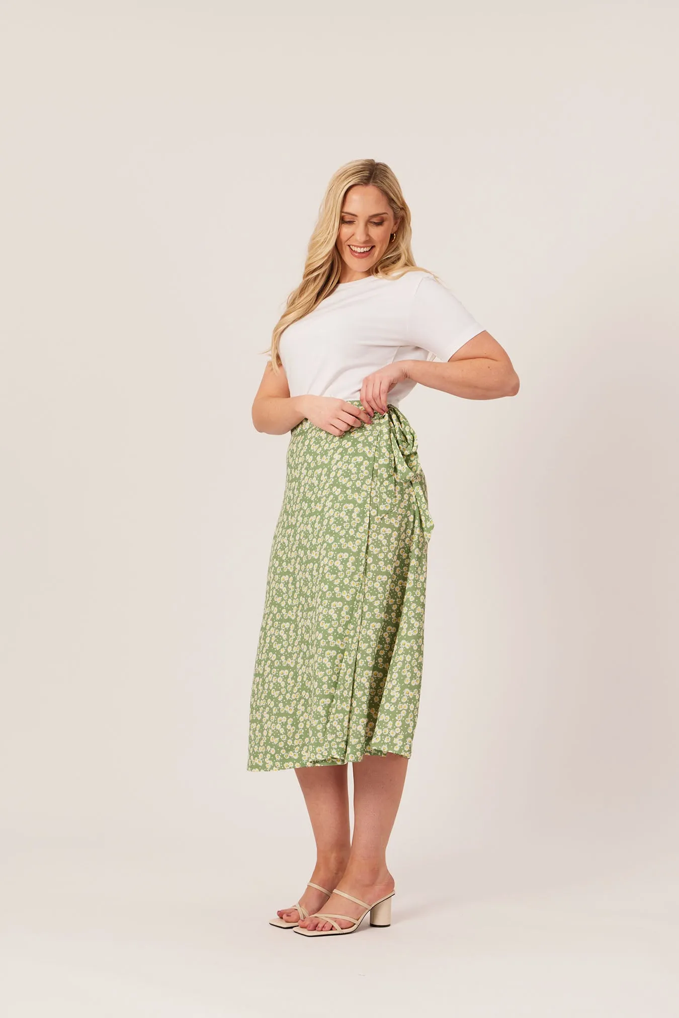 Linda - Midi Wrap Skirt - Green