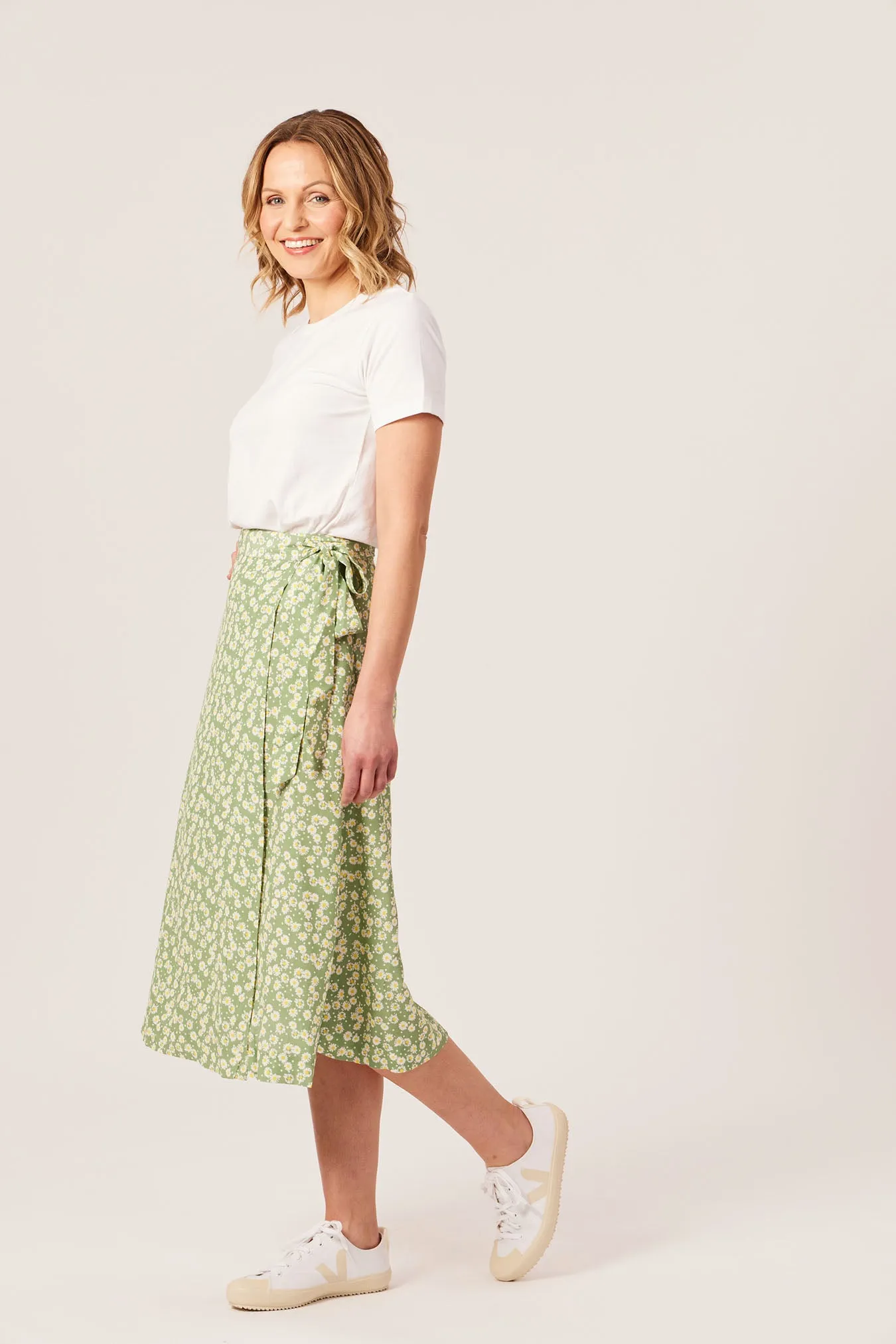 Linda - Midi Wrap Skirt - Green