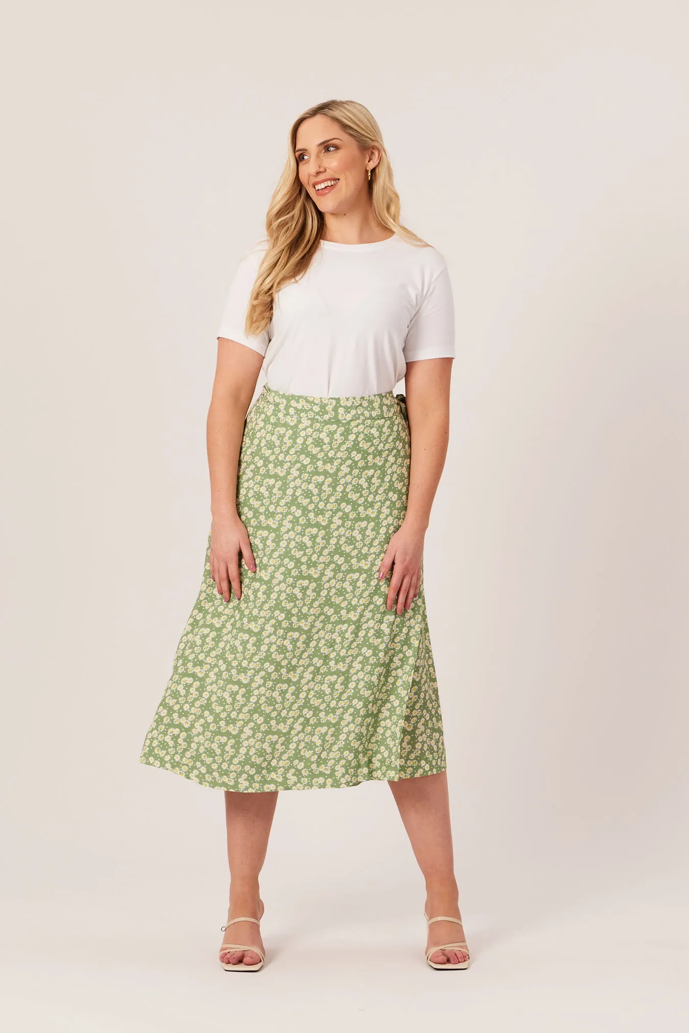 Linda - Midi Wrap Skirt - Green