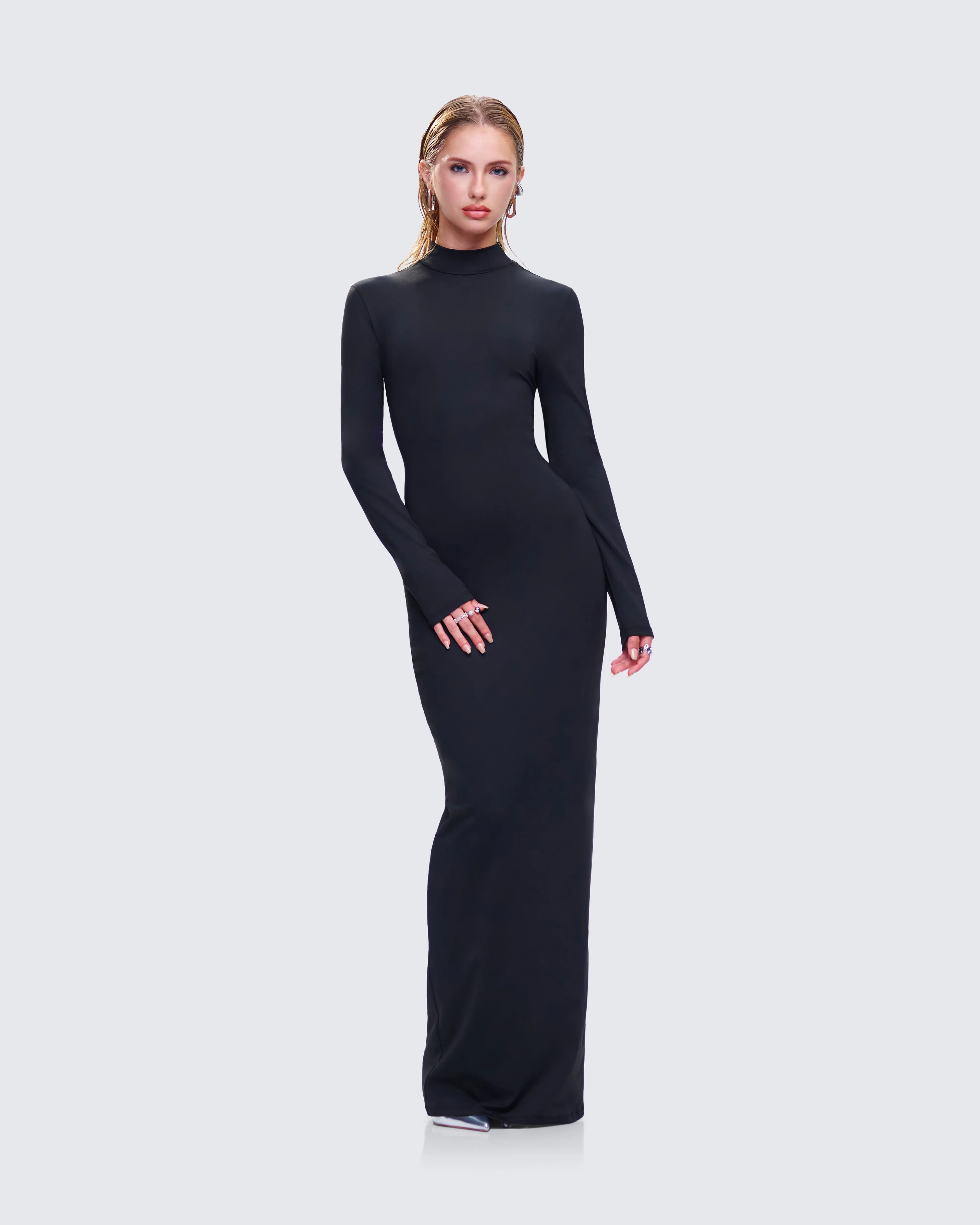 Lola Black Bodycon Maxi Dress