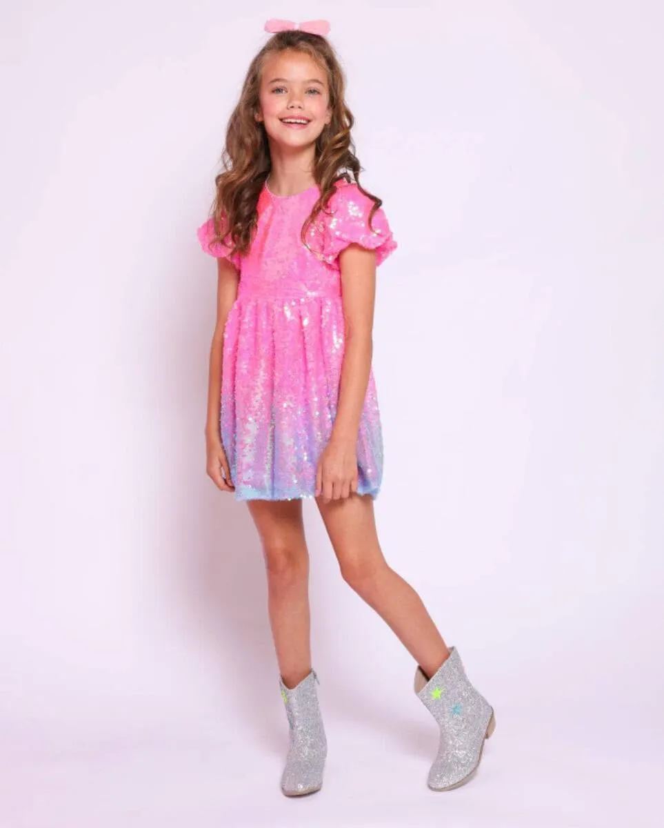 Lola   The Boys Bubble Gum Shimmer Sequin Dress