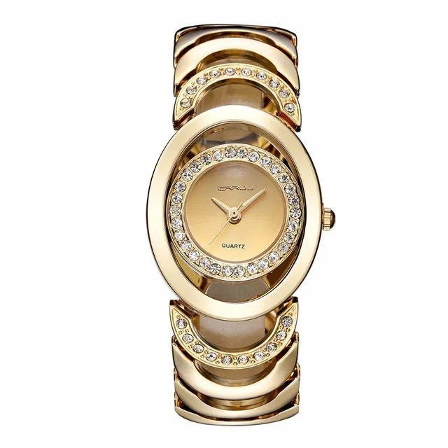 Luxurious Gold and Rhinestones Watch