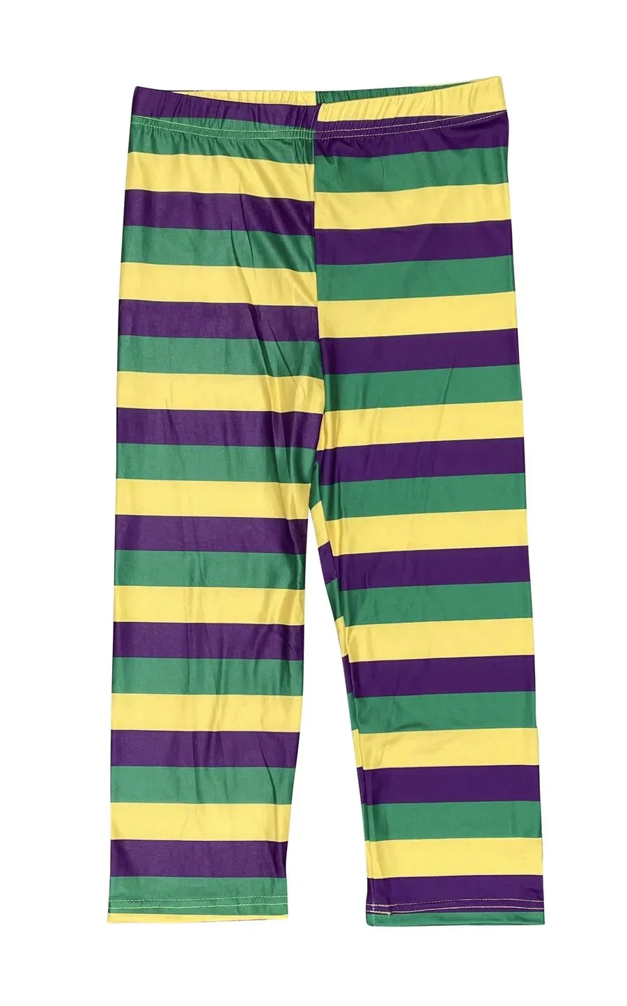 MARDI GRAS STRIPED CAPRI LEGGINGS ADULT