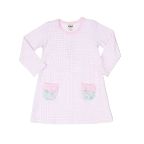 Mary Chase LS Pink Floral Gingham Dress