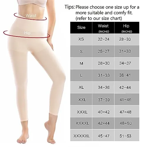  MD Shapewear for Women Tummy Control Seamless High Waisted Light Compression Footless Tights Leggings (X-Small,Light Nude)