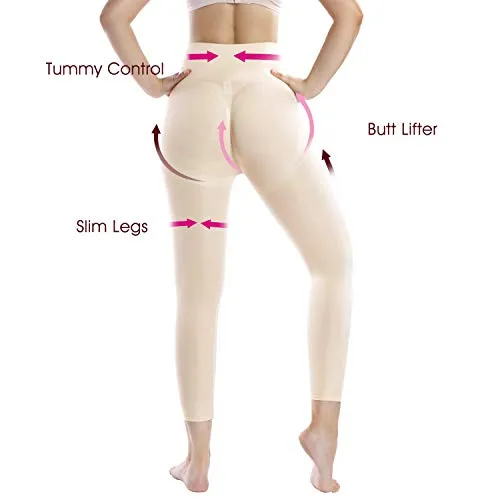  MD Shapewear for Women Tummy Control Seamless High Waisted Light Compression Footless Tights Leggings (X-Small,Light Nude)