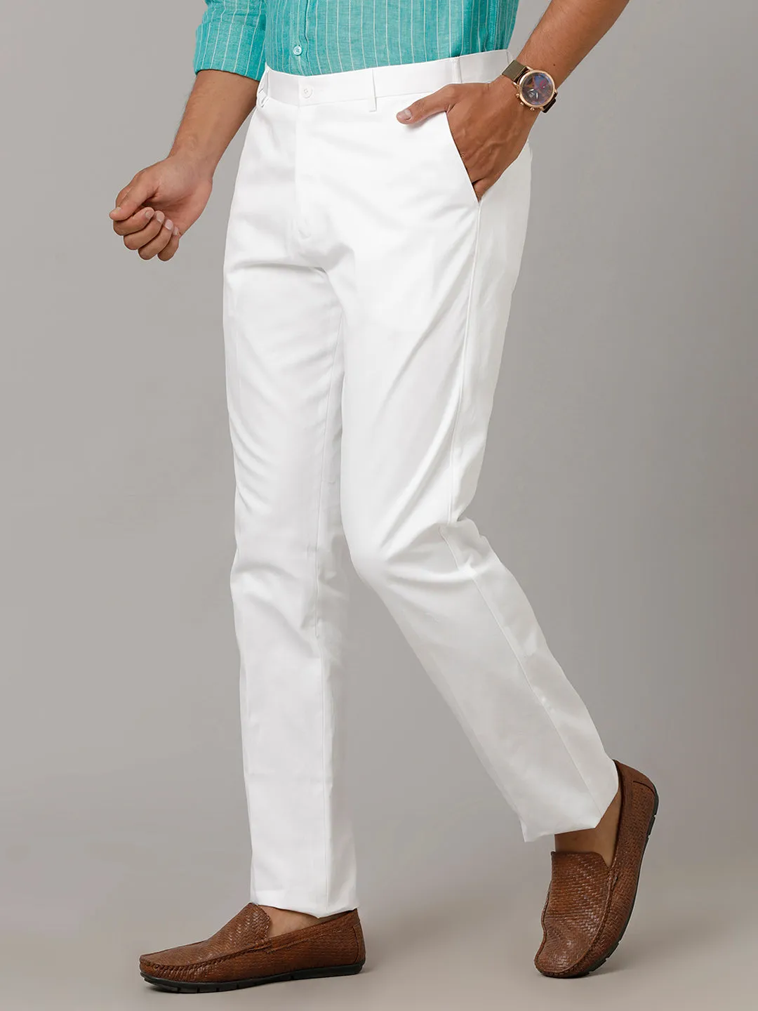 Men Linen Cotton White Pants Easy Care