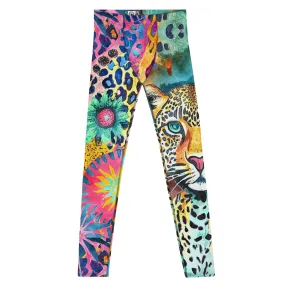 Men's Leggings, Leopard Spirit, Ecstatic Dance, Festival, Rave, Gym Leggings, Trippy Leggings, Wrestling Tights, Yoga